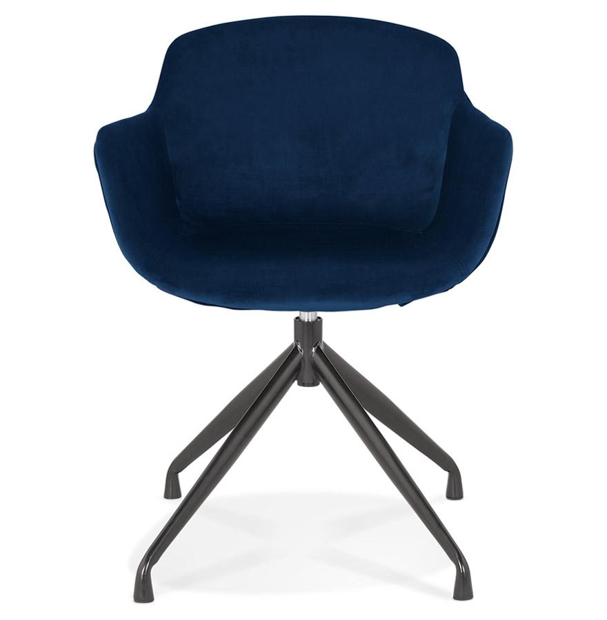 Kokoon Design Designer Chair With Armrests 'GRAPIN' In Blue Velvet