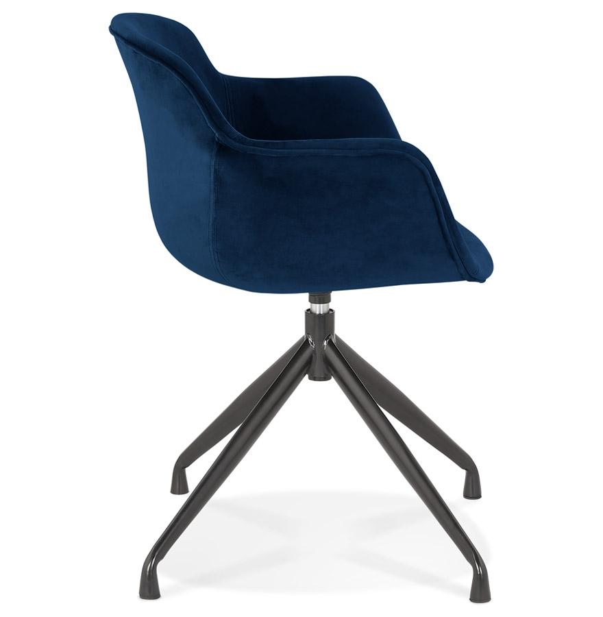 Kokoon Design Designer Chair With Armrests 'GRAPIN' In Blue Velvet