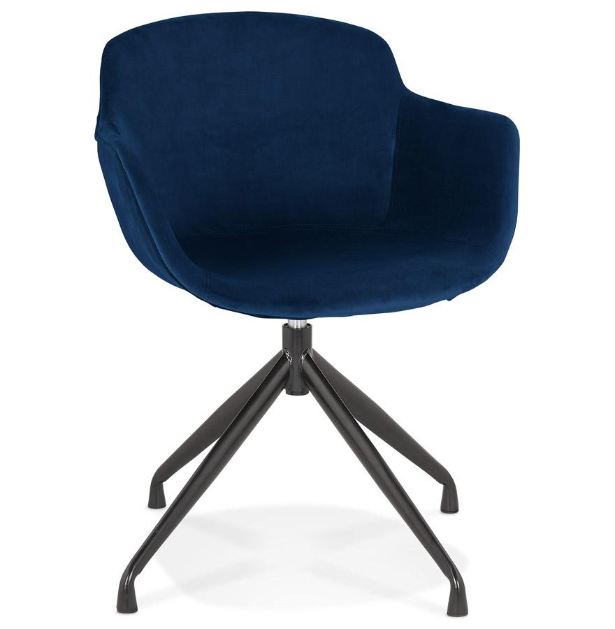 kokoon design Designer chair with armrests 'GRAPIN' in blue velvet
