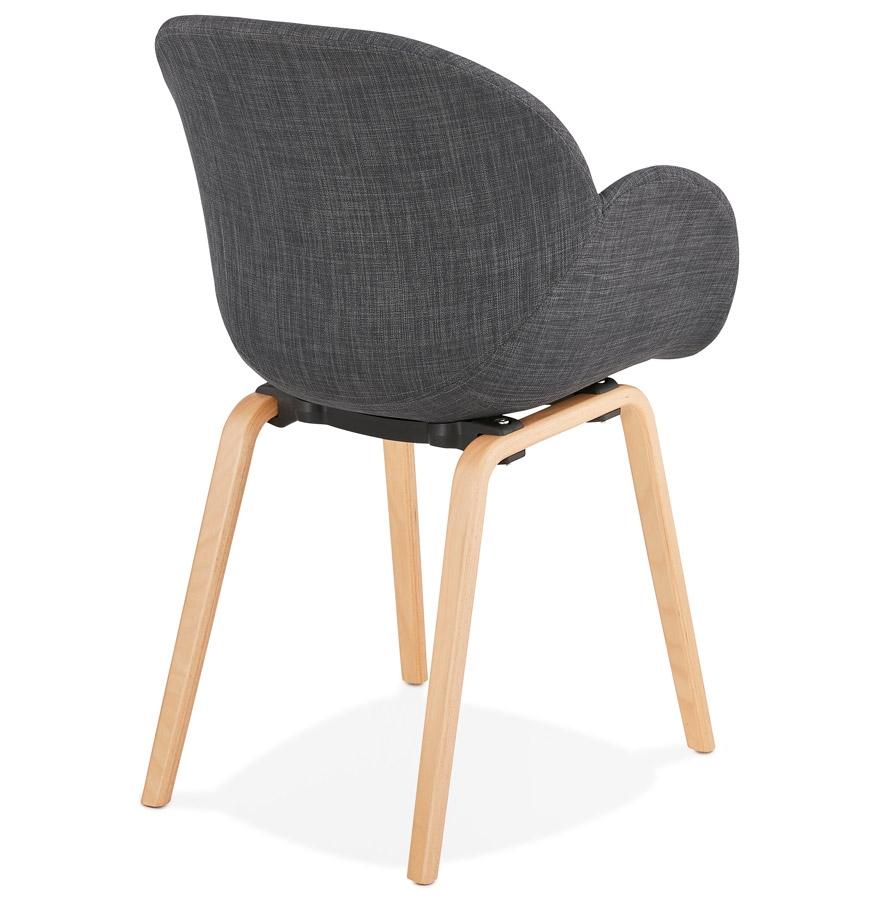 Kokoon Design Designer Chair With Armrests 'SAMY' In Gray Fabric Scandinavian Style