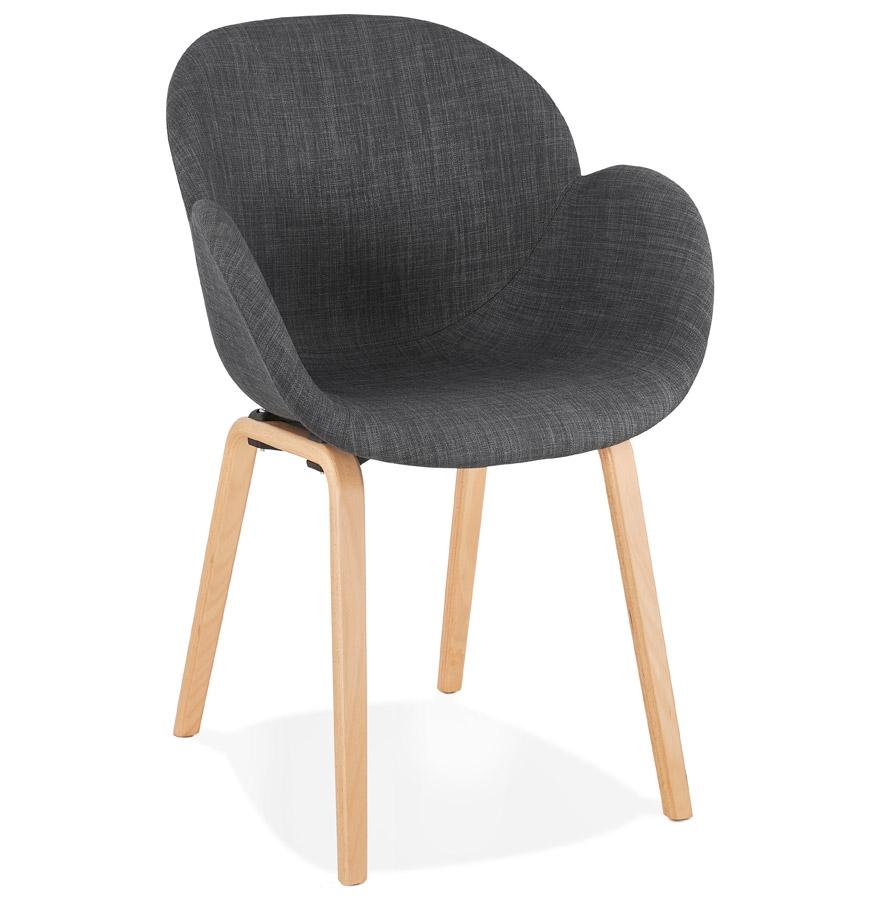 kokoon design Designer chair with armrests 'SAMY' in gray fabric Scandinavian style