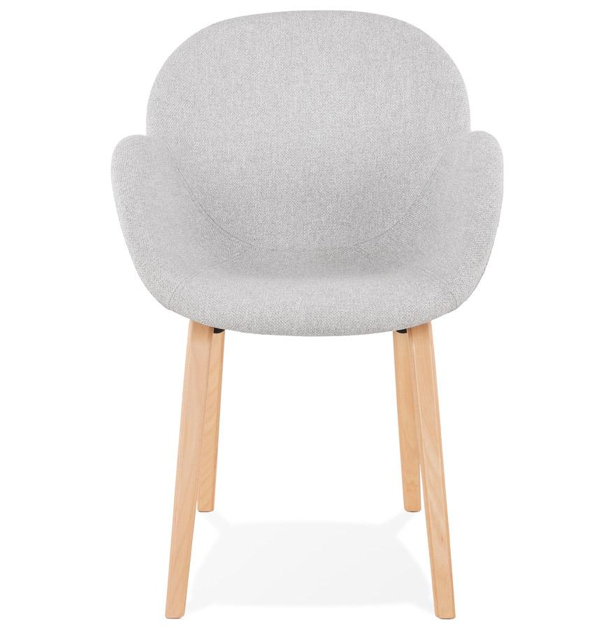 Kokoon Design Designer Chair With Armrests 'SAMY' In Light Gray Fabric Scandinavian Style