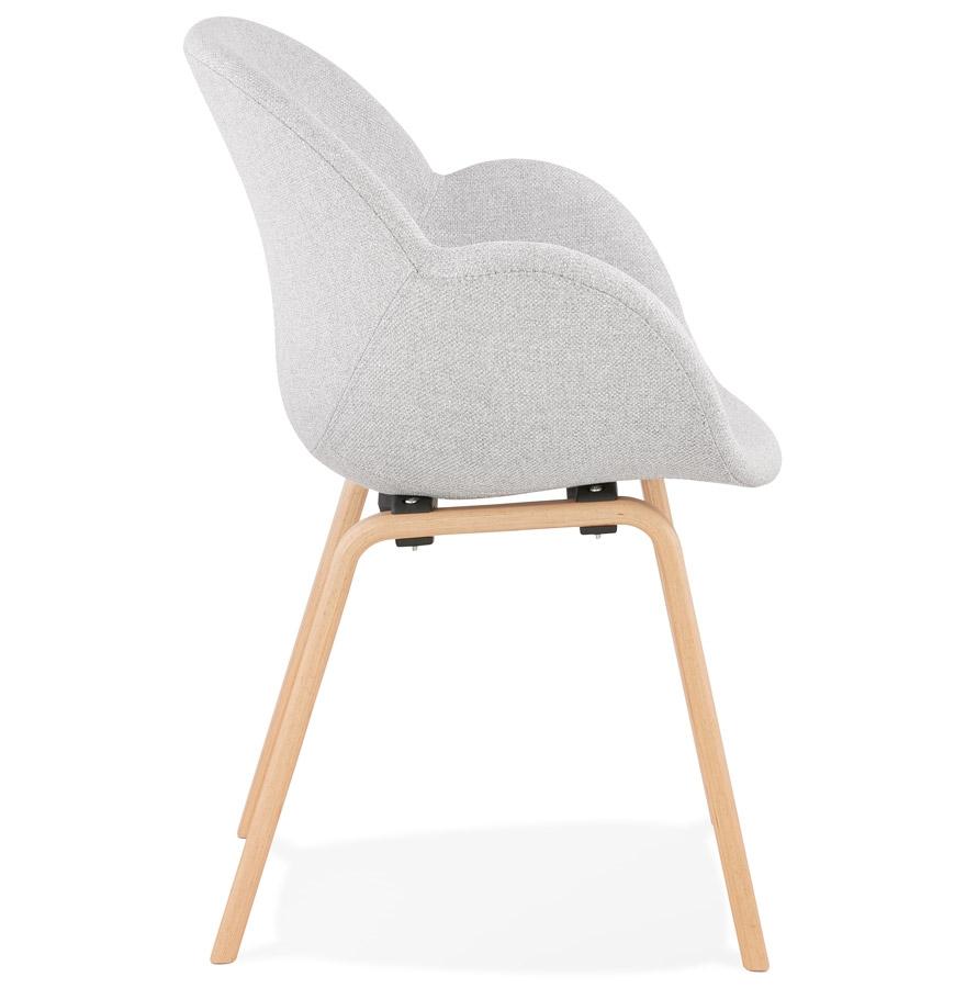 Kokoon Design Designer Chair With Armrests 'SAMY' In Light Gray Fabric Scandinavian Style