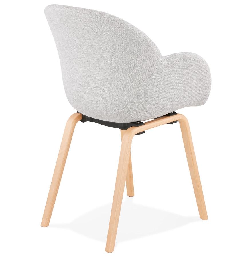 Kokoon Design Designer Chair With Armrests 'SAMY' In Light Gray Fabric Scandinavian Style