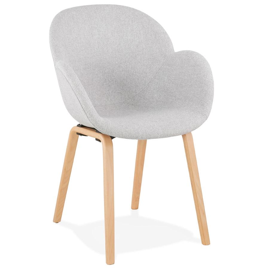 kokoon design Designer chair with armrests 'SAMY' in light gray fabric Scandinavian style