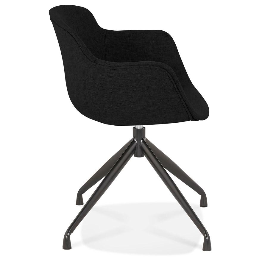 Kokoon Design Designer Chair With Armrests 'SWAN' In Black Fabric