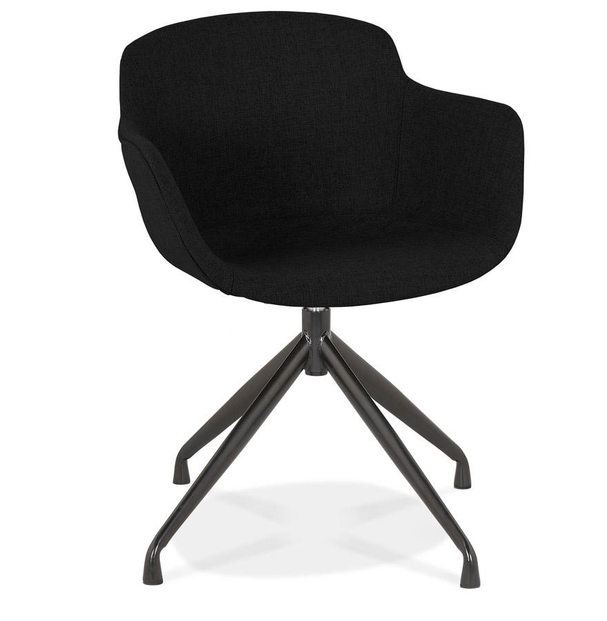 kokoon design Designer chair with armrests 'SWAN' in black fabric