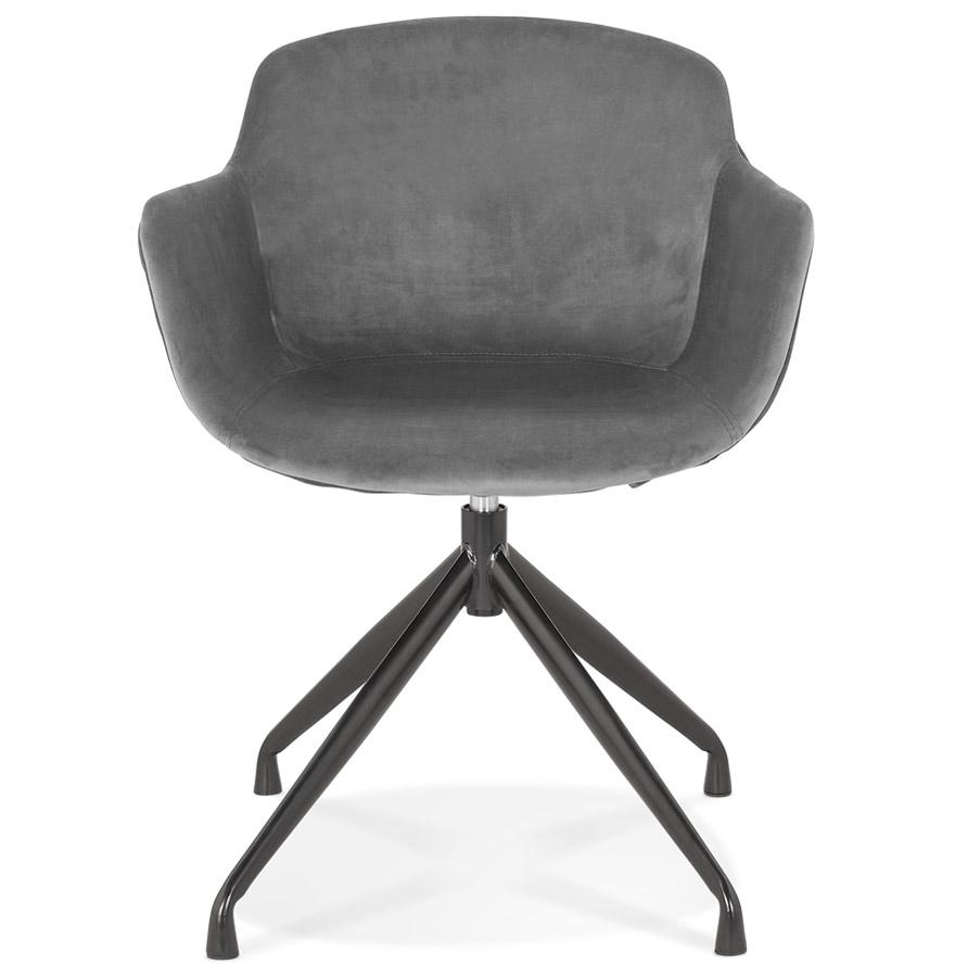 Kokoon Design Designer Chair With 'GRAPIN' Armrests In Gray Velvet