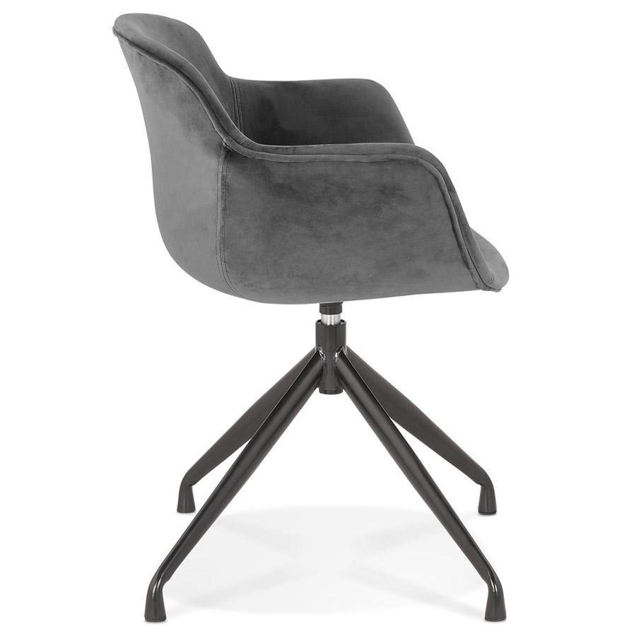Kokoon Design Designer Chair With 'GRAPIN' Armrests In Gray Velvet