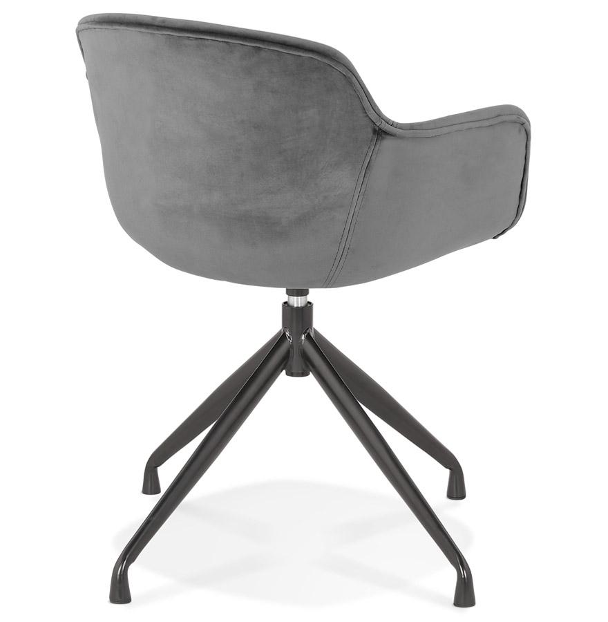 Kokoon Design Designer Chair With 'GRAPIN' Armrests In Gray Velvet