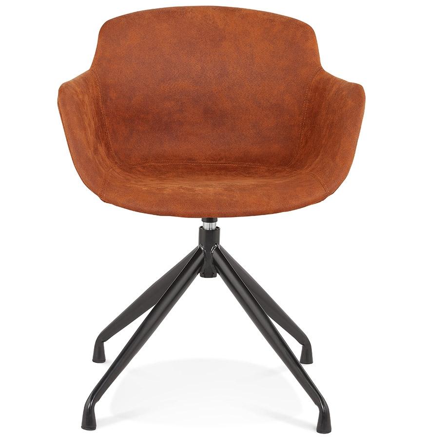 Kokoon Design Designer Chair With 'SOUND' Armrests In Brown Microfiber