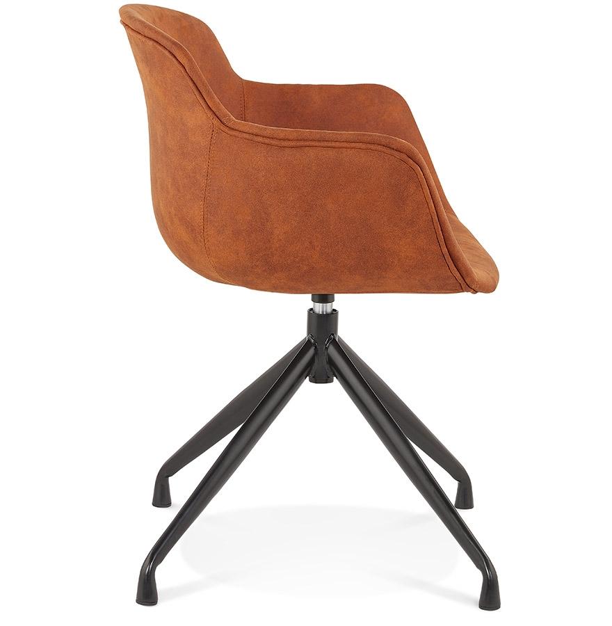Kokoon Design Designer Chair With 'SOUND' Armrests In Brown Microfiber