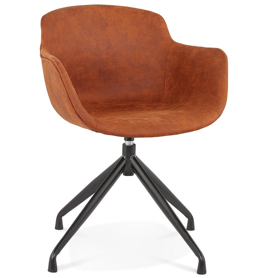 kokoon design Designer chair with 'SOUND' armrests in brown microfiber