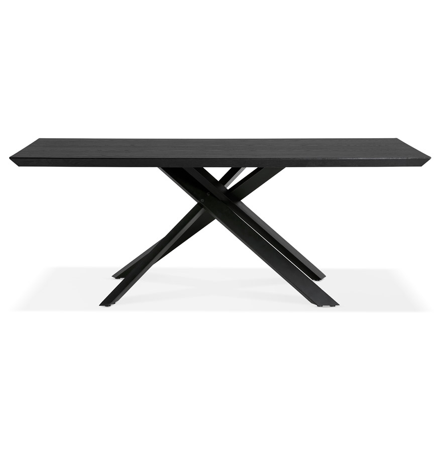 Kokoon Design Designer Dining Table With Central X-shaped Leg 'WALABY' In Black Wood - 200x100 Cm