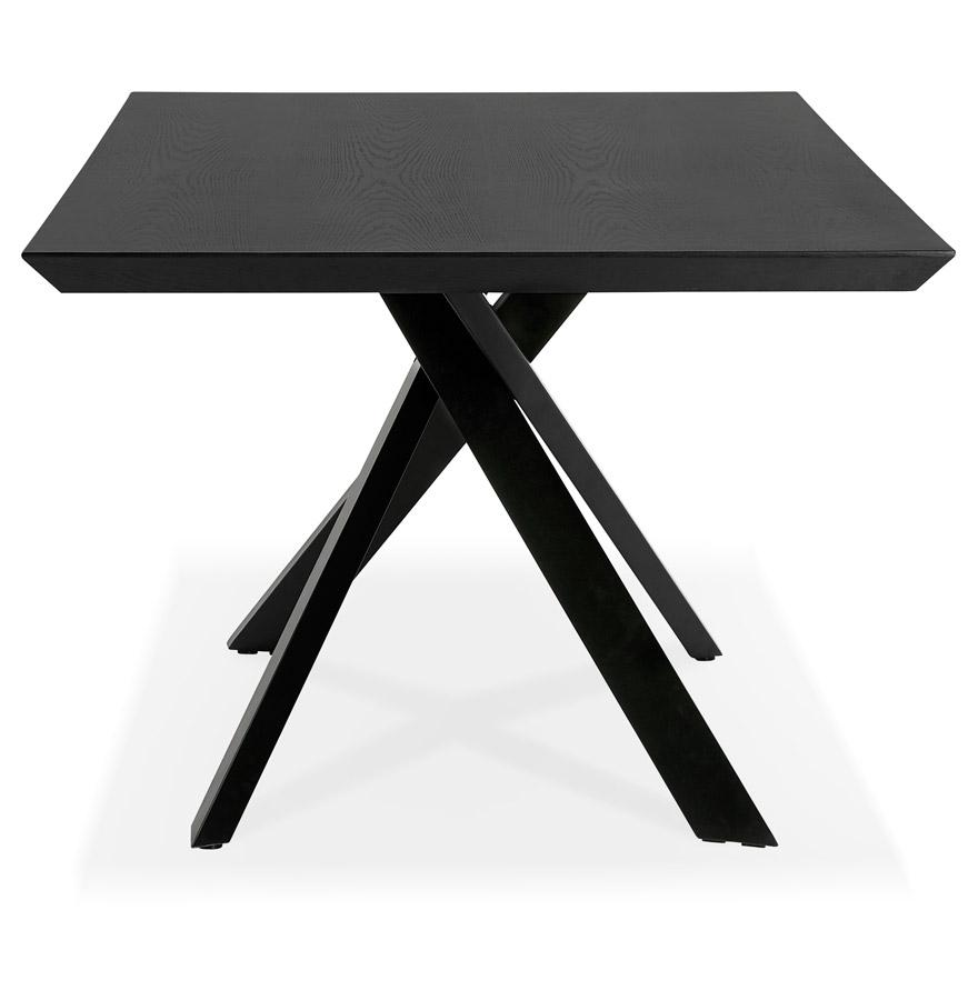 Kokoon Design Designer Dining Table With Central X-shaped Leg 'WALABY' In Black Wood - 200x100 Cm
