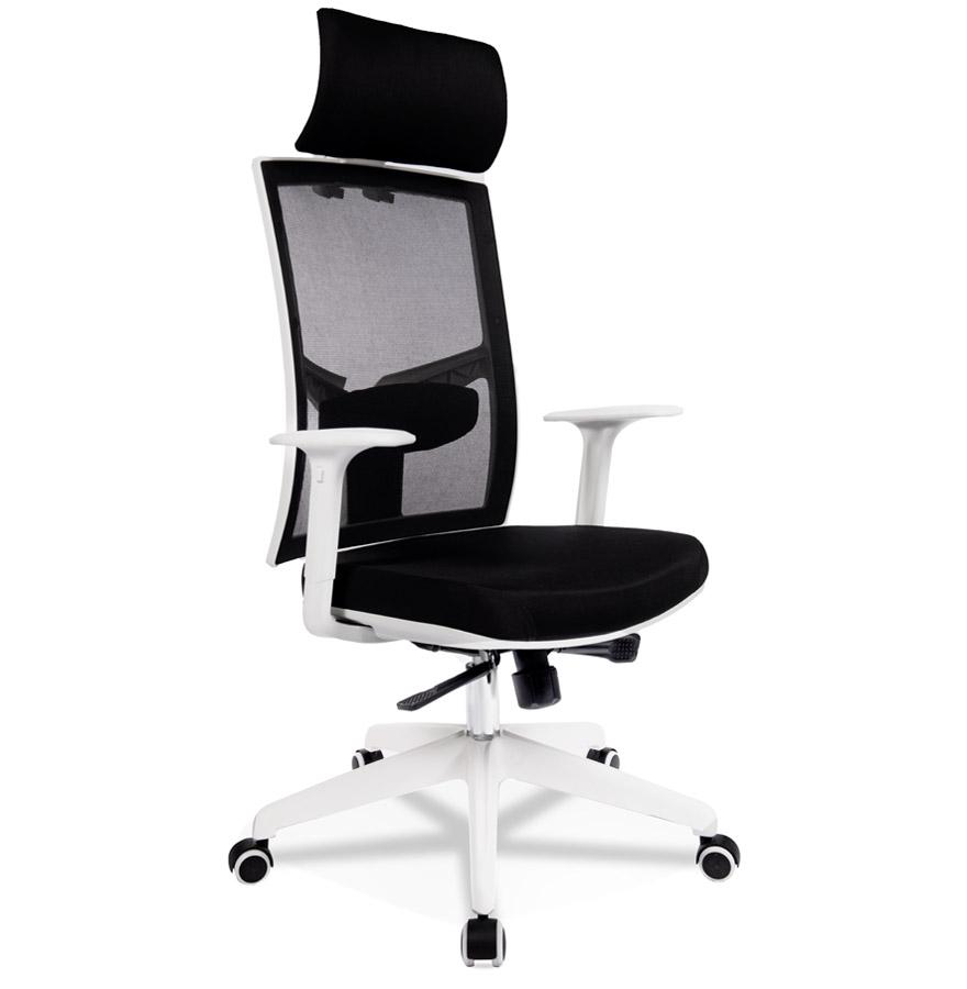 kokoon design Designer office armchair 'MATILDA' in black fabric and white structure