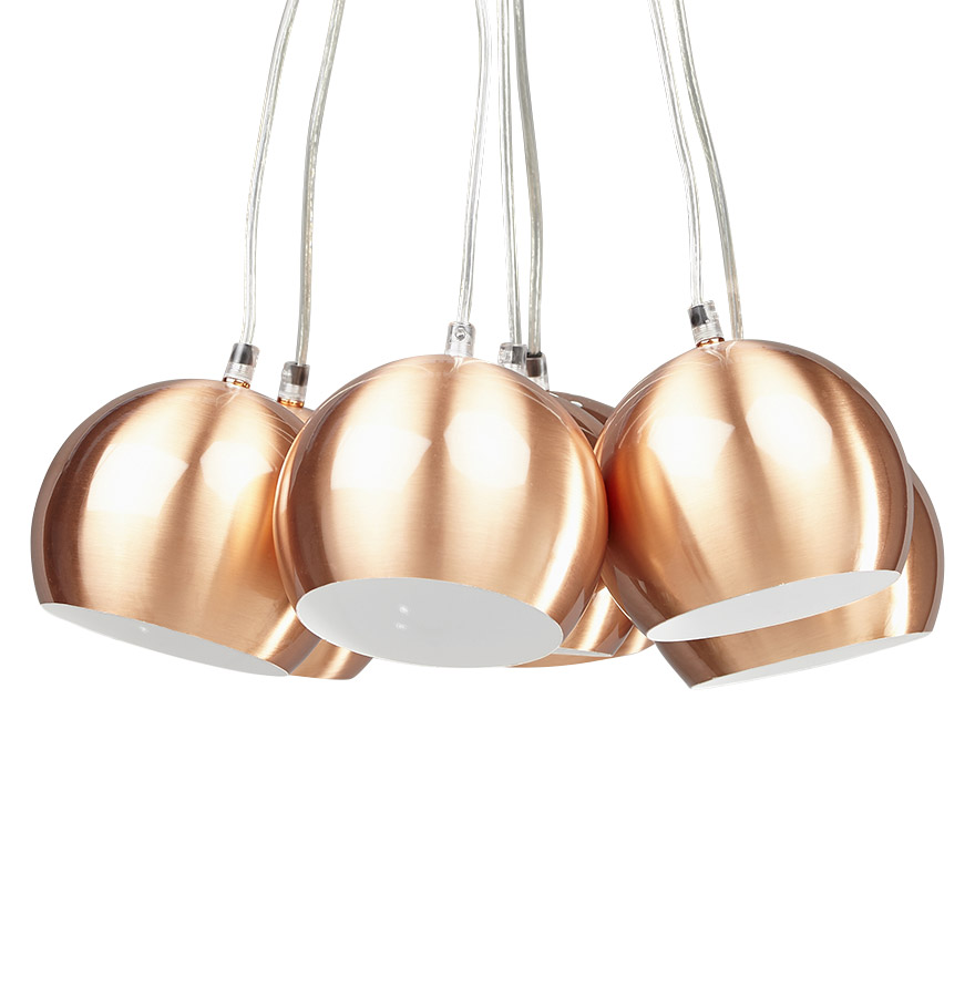 Kokoon Design Designer Pendant Light 'BILBO' 7 Hanging Copper Balls