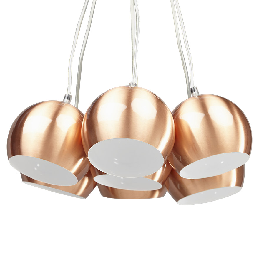 Kokoon Design Designer Pendant Light 'BILBO' 7 Hanging Copper Balls