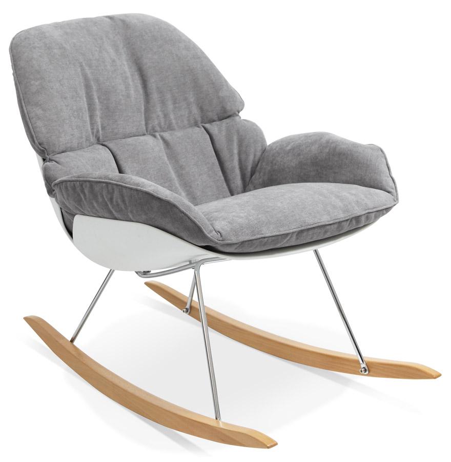 kokoon design Designer rocking chair 'CHILY' light gray in fabric