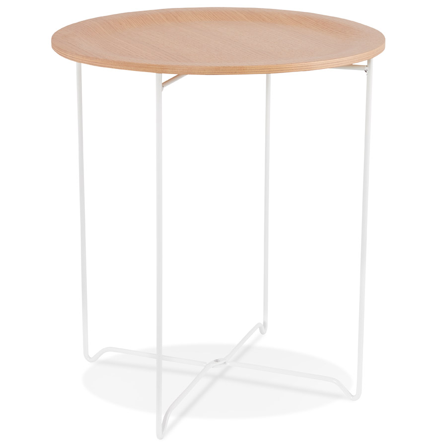 kokoon design Designer side table 'TSUNAMI' white in wood and metal