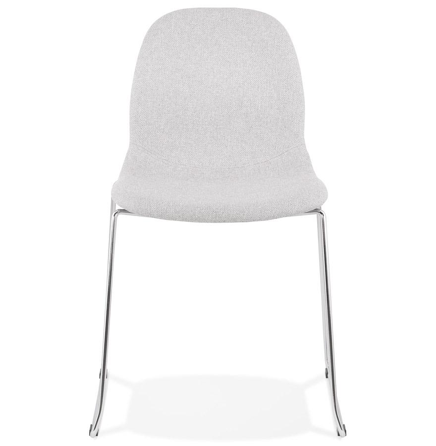 Kokoon Design Designer Stackable Chair 'DISTRIKT' In Light Gray Fabric With Chrome Metal Legs