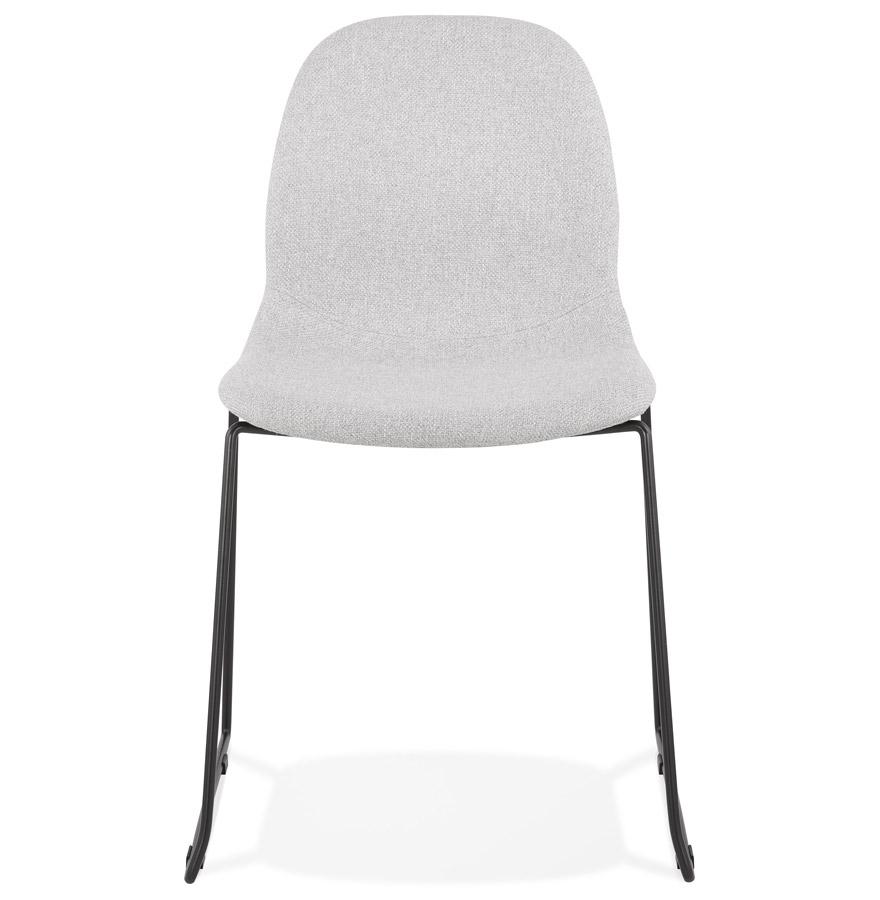 Kokoon Design Designer Stackable Chair 'DISTRIKT' In Light Gray Fabric With Black Metal Legs