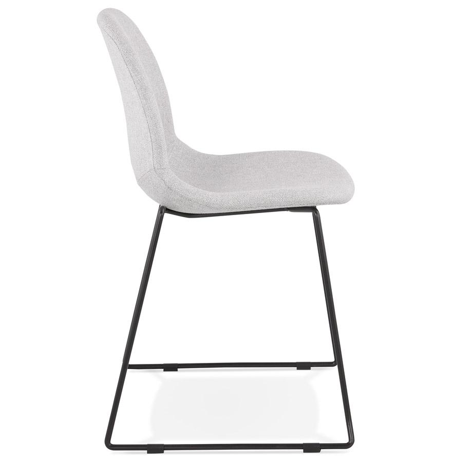 Kokoon Design Designer Stackable Chair 'DISTRIKT' In Light Gray Fabric With Black Metal Legs