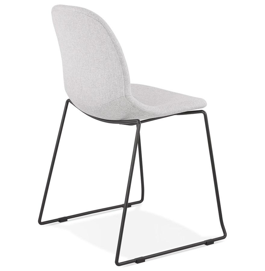 Kokoon Design Designer Stackable Chair 'DISTRIKT' In Light Gray Fabric With Black Metal Legs
