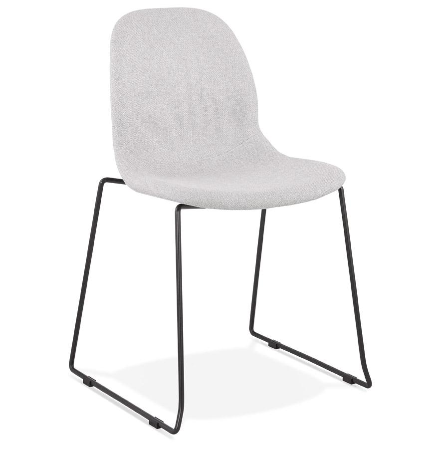 kokoon design Designer stackable chair 'DISTRIKT' in light gray fabric with black metal legs