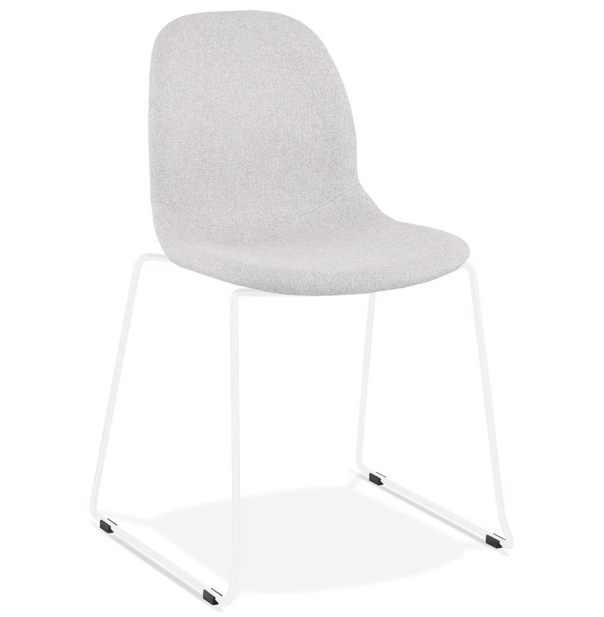 kokoon design Designer stackable chair 'DISTRIKT' in light gray fabric with white metal legs