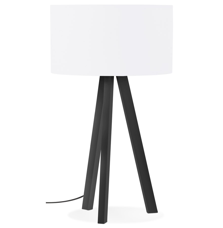 kokoon design Designer table lamp 'SPRING MINI' with white lampshade and black tripod