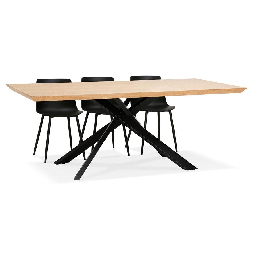 Kokoon Design Dining Table With Central X-shaped Leg 'WALABY' In Natural Finish Wood - 200x100 Cm