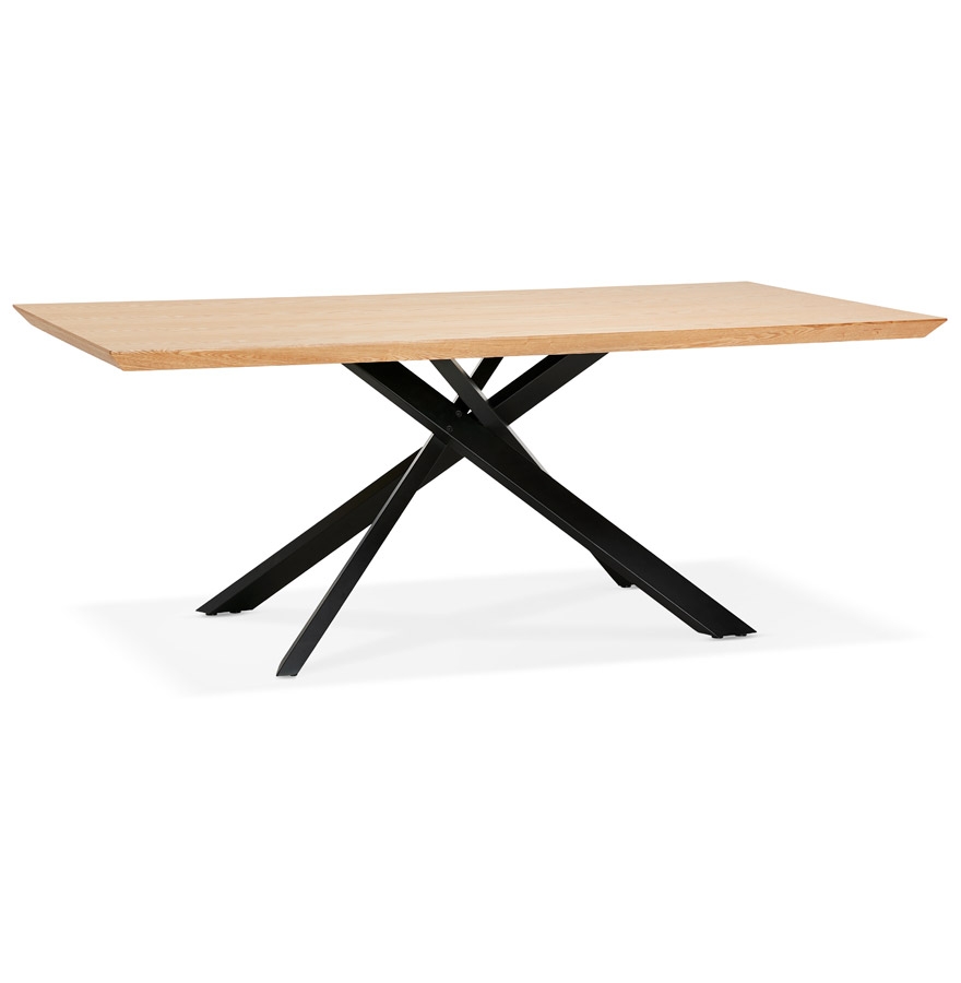 kokoon design Dining table with central x-shaped leg 'WALABY' in natural finish wood - 200x100 cm