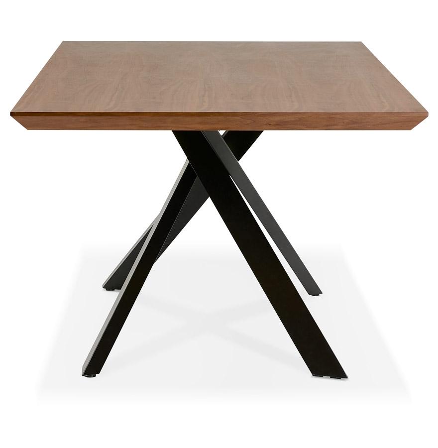 Kokoon Design Dining Table With Central X-shaped Leg 'WALABY' In Walnut Finish Wood - 200x100 Cm