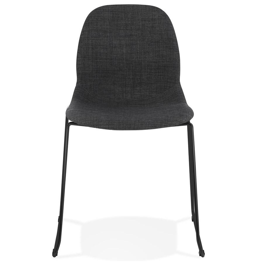 Kokoon Design DISTRIKT' Designer Chair In Dark Gray Fabric With Black Metal Legs