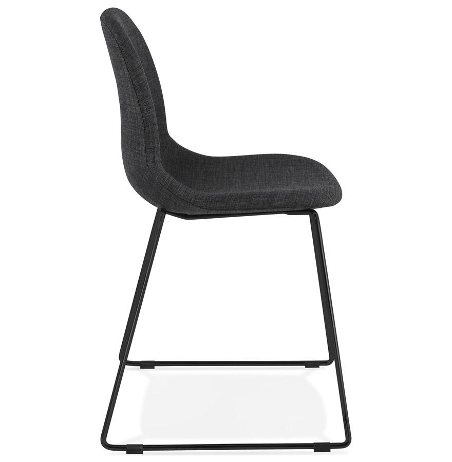 Kokoon Design DISTRIKT' Designer Chair In Dark Gray Fabric With Black Metal Legs
