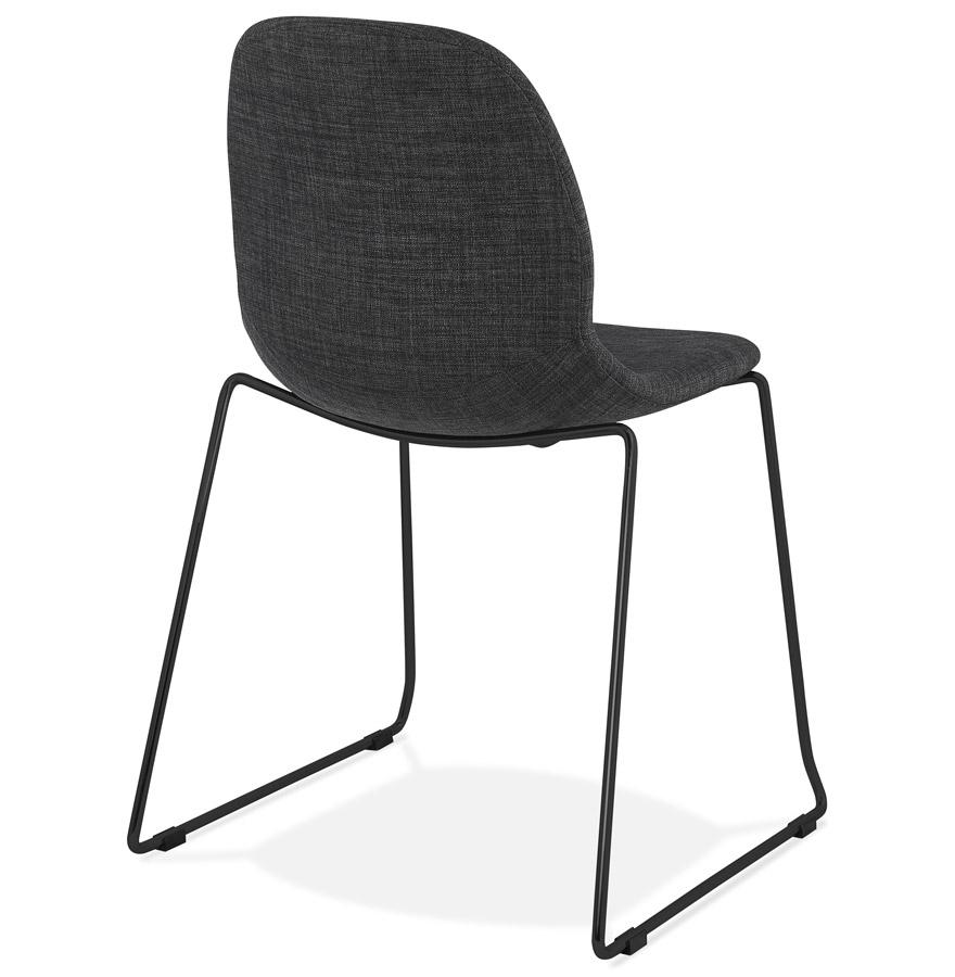 Kokoon Design DISTRIKT' Designer Chair In Dark Gray Fabric With Black Metal Legs
