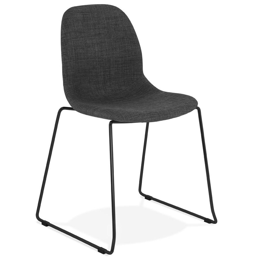 kokoon design DISTRIKT' designer chair in dark gray fabric with black metal legs