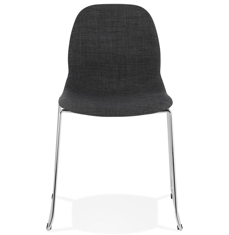 Kokoon Design DISTRIKT' Designer Chair In Dark Gray Fabric With Chrome Metal Legs