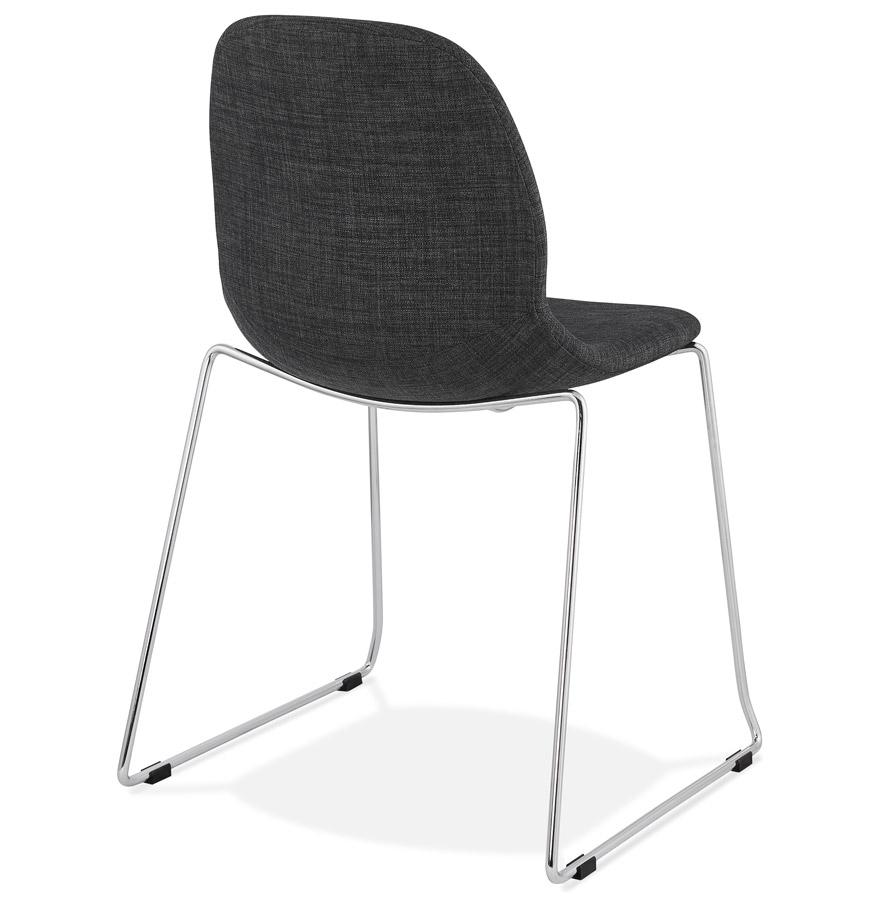 Kokoon Design DISTRIKT' Designer Chair In Dark Gray Fabric With Chrome Metal Legs