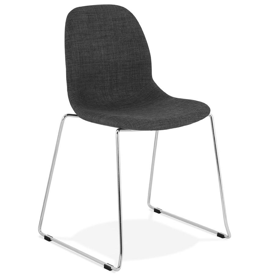 kokoon design DISTRIKT' designer chair in dark gray fabric with chrome metal legs
