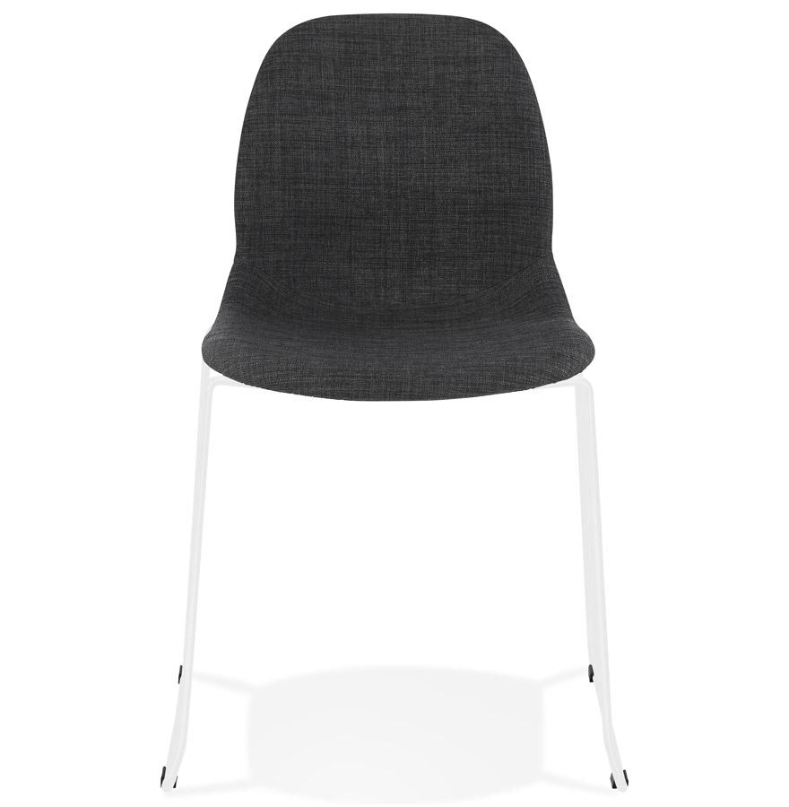 Kokoon Design DISTRIKT' Designer Chair In Dark Gray Fabric With White Metal Legs