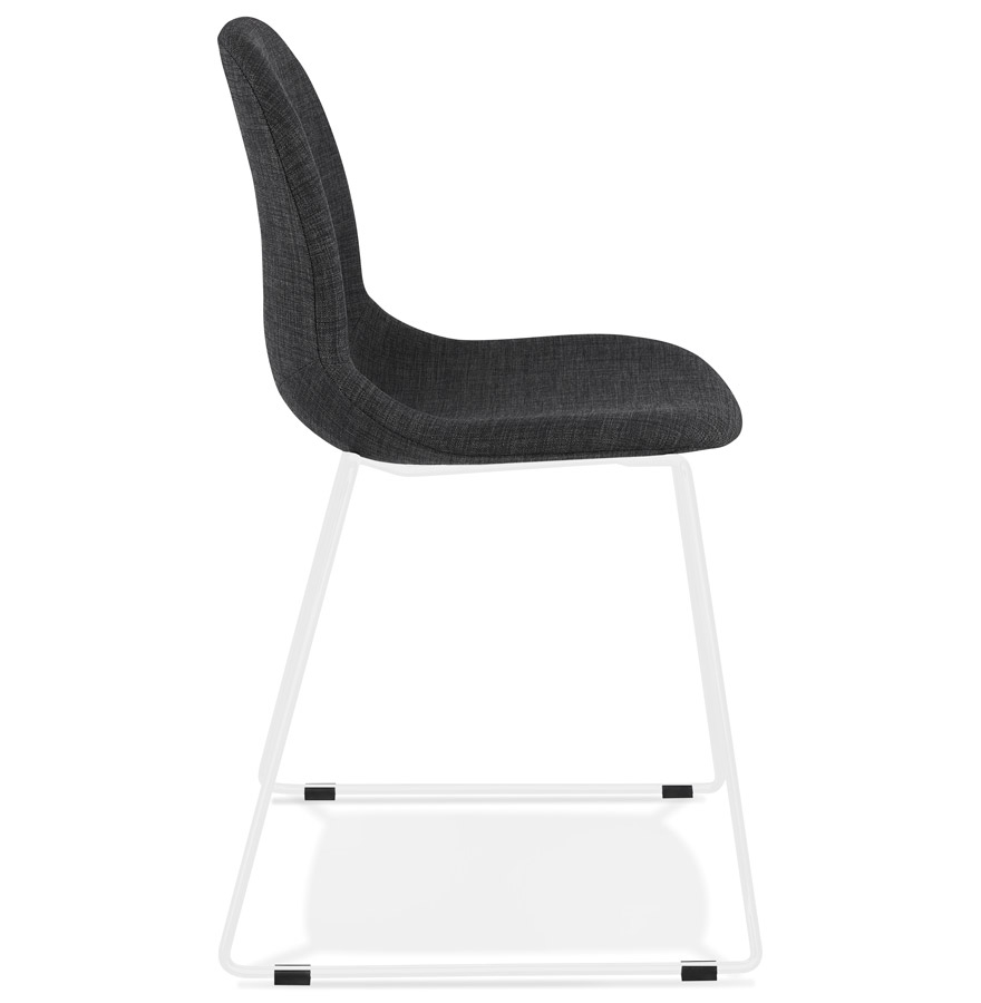Kokoon Design DISTRIKT' Designer Chair In Dark Gray Fabric With White Metal Legs