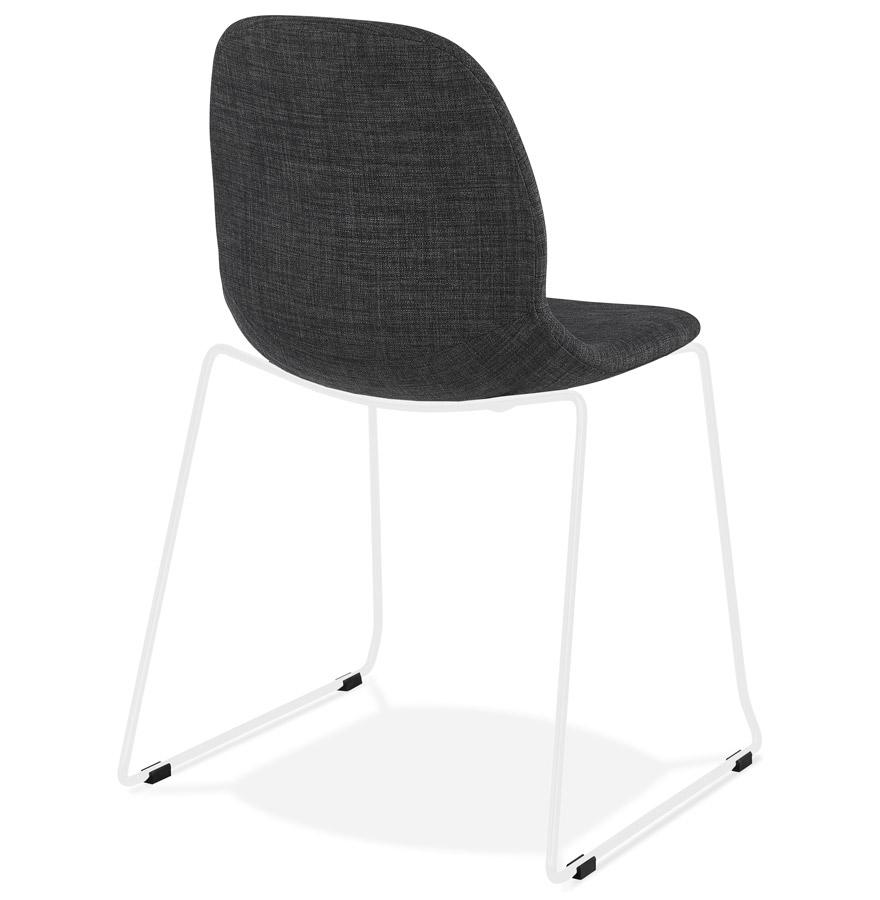 Kokoon Design DISTRIKT' Designer Chair In Dark Gray Fabric With White Metal Legs