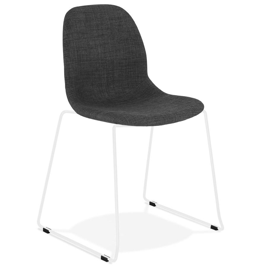 kokoon design DISTRIKT' designer chair in dark gray fabric with white metal legs
