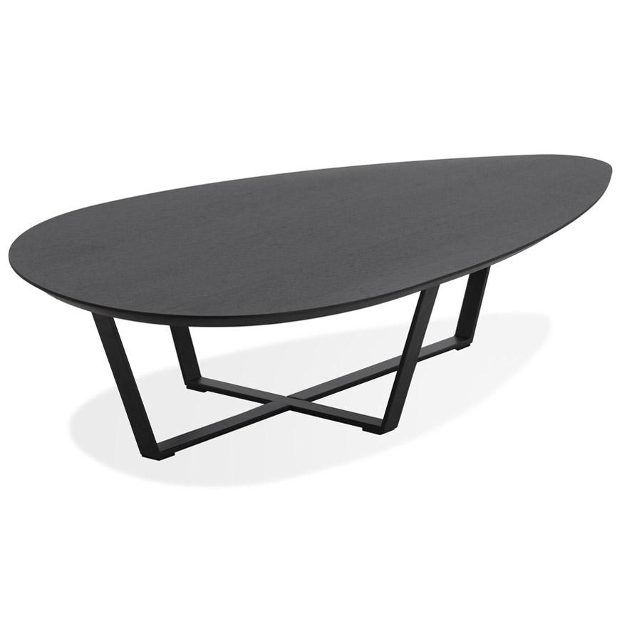 Kokoon Design DROP' Designer Living Room Coffee Table In Black Wood