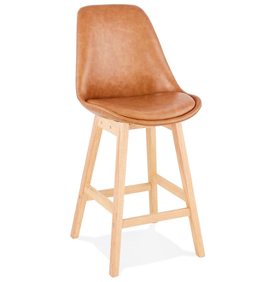 kokoon design ELENA MINI' mid-height snack stool in brown synthetic material