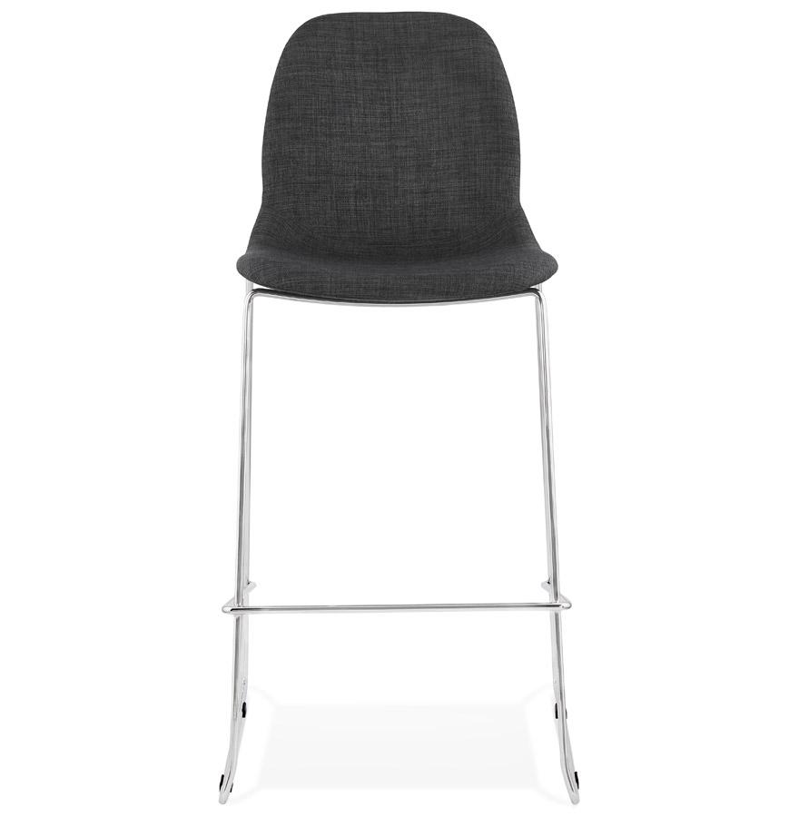 Kokoon Design FAKIR' Stackable Bar Stool In Dark Gray Fabric And Chrome Metal Leg