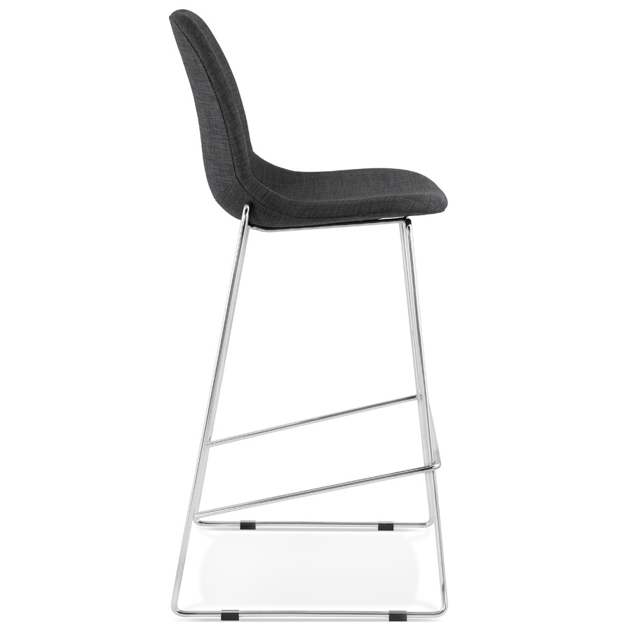 Kokoon Design FAKIR' Stackable Bar Stool In Dark Gray Fabric And Chrome Metal Leg