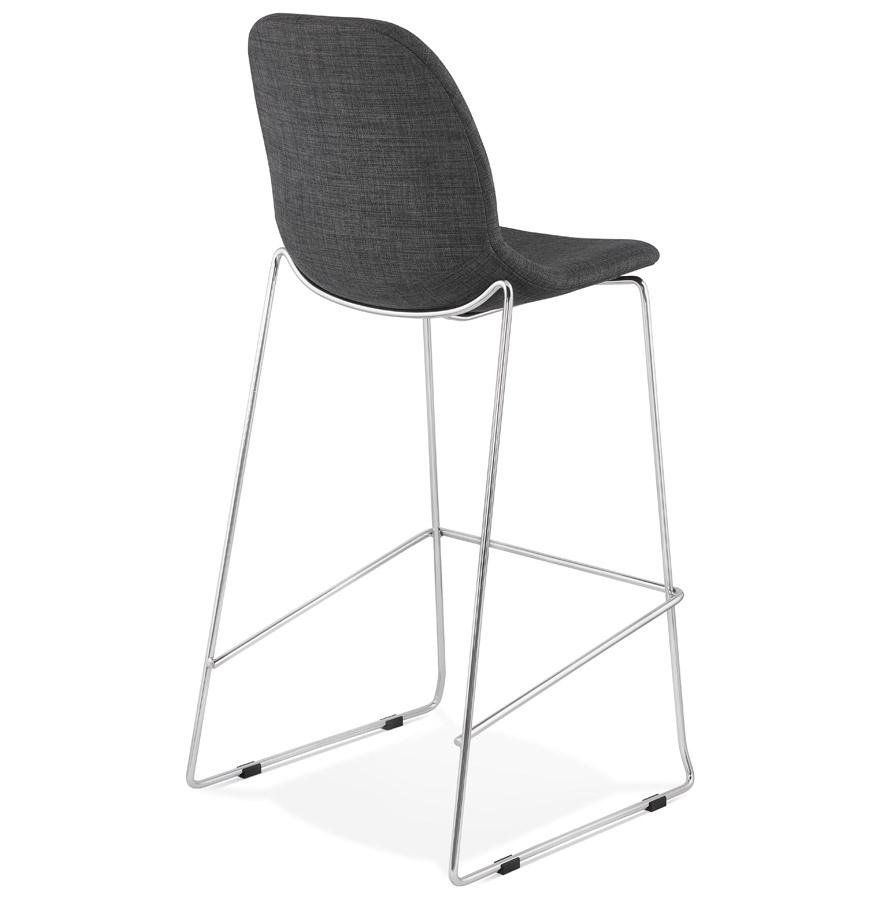 Kokoon Design FAKIR' Stackable Bar Stool In Dark Gray Fabric And Chrome Metal Leg